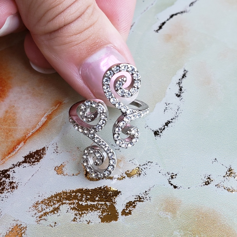 Adjustable Rhinestone Ring
